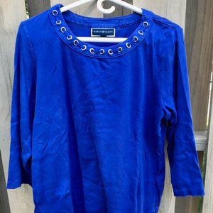 Karen Scott woman's 3/4 sleeve, royal blue size large